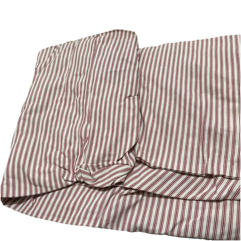 Pottery Barn Red/Cream Ticking Stripe Small Sofa Tailored Adjust SlipCover New  - Picture 7 of 16